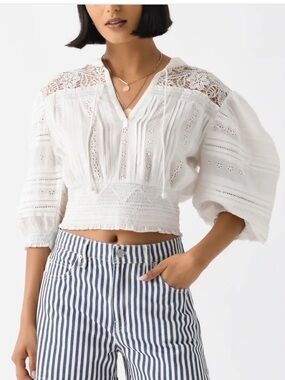 Sea Women’s Marcella Lace Puff Sleeve Top